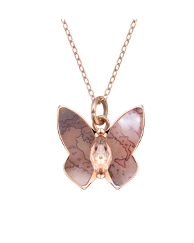 Κολιέ ALVIERO MARTINI 1A CLASSE Papillons necklace 1698714 Ροζ Χρυσό